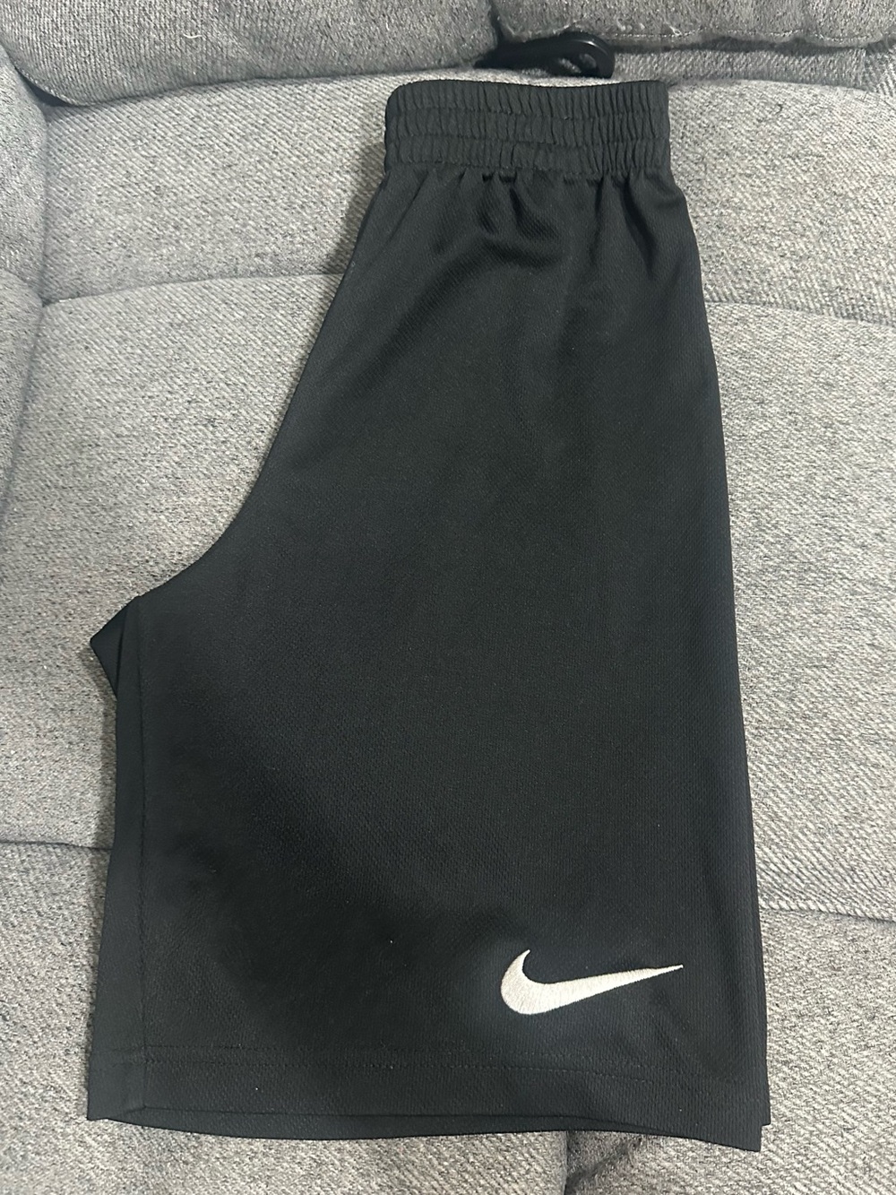 Nike Black Kids Athletic Shorts with White Swoosh